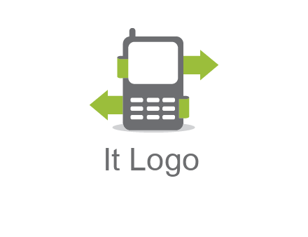 green arrows going out of a mobile phone