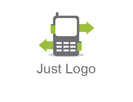green arrows going out of a mobile phone