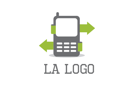 green arrows going out of a mobile phone