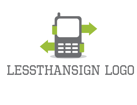 green arrows going out of a mobile phone