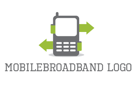 green arrows going out of a mobile phone
