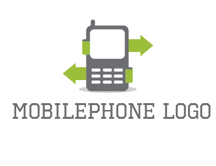 green arrows going out of a mobile phone