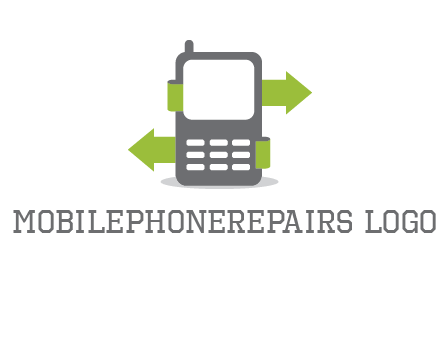 green arrows going out of a mobile phone
