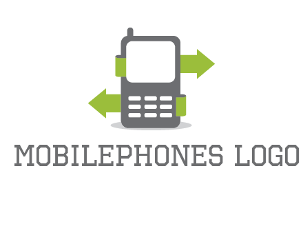 green arrows going out of a mobile phone