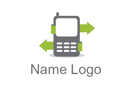 green arrows going out of a mobile phone