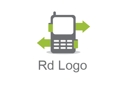 green arrows going out of a mobile phone