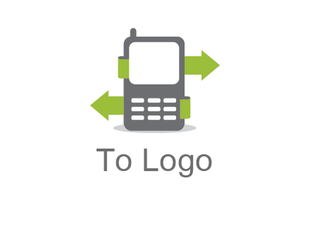 green arrows going out of a mobile phone