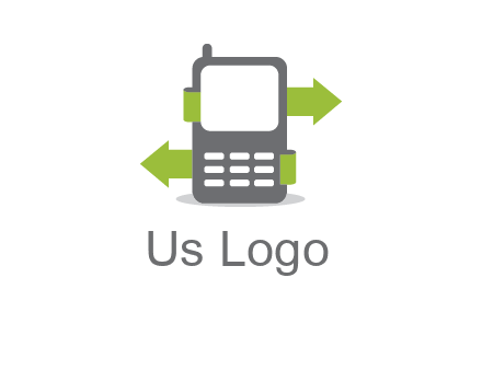 green arrows going out of a mobile phone