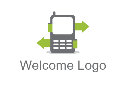 green arrows going out of a mobile phone