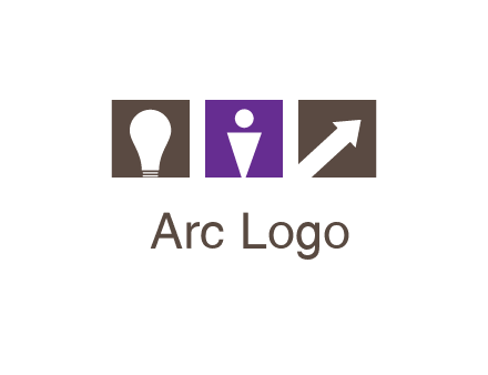 boxes with a direction arrow, light bulb and man icon inside