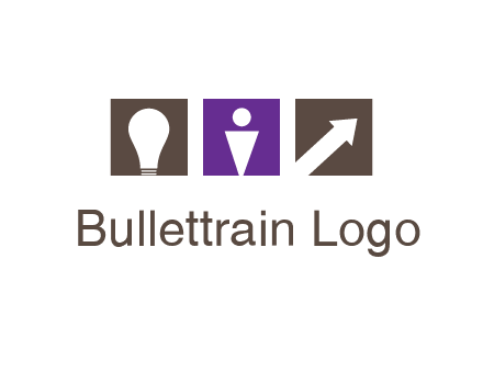 boxes with a direction arrow, light bulb and man icon inside