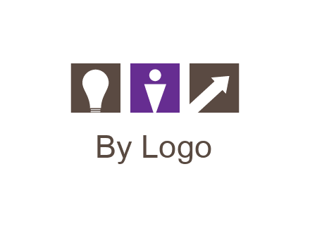 boxes with a direction arrow, light bulb and man icon inside