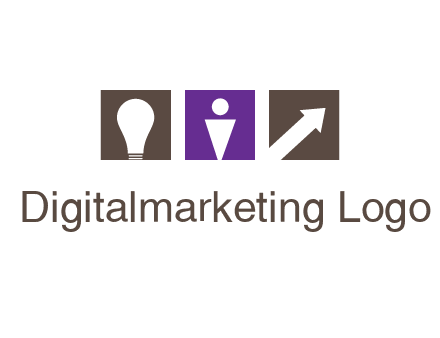 boxes with a direction arrow, light bulb and man icon inside