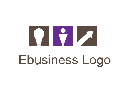 boxes with a direction arrow, light bulb and man icon inside