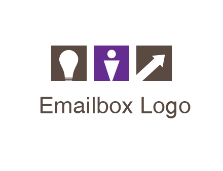 boxes with a direction arrow, light bulb and man icon inside