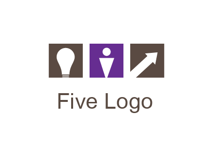boxes with a direction arrow, light bulb and man icon inside