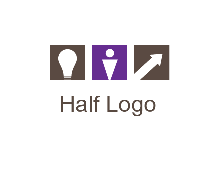 boxes with a direction arrow, light bulb and man icon inside