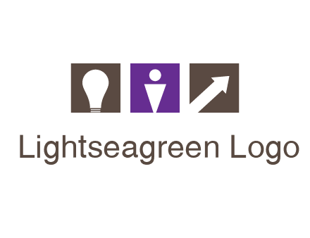 boxes with a direction arrow, light bulb and man icon inside