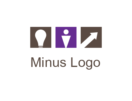 boxes with a direction arrow, light bulb and man icon inside