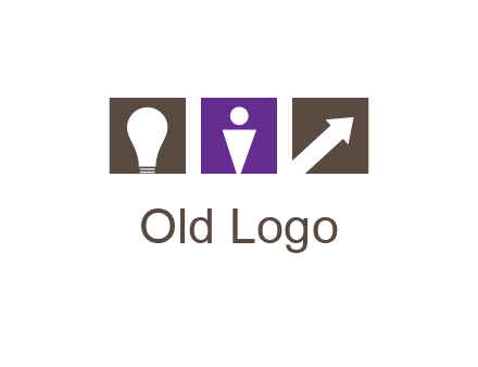 boxes with a direction arrow, light bulb and man icon inside