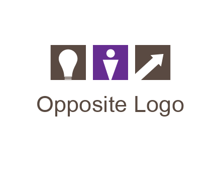 boxes with a direction arrow, light bulb and man icon inside
