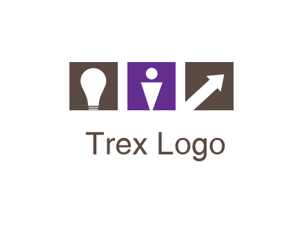 boxes with a direction arrow, light bulb and man icon inside