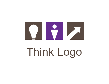 boxes with a direction arrow, light bulb and man icon inside