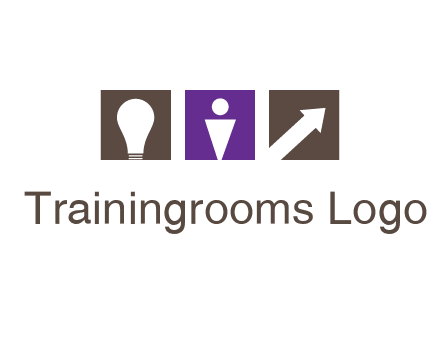 boxes with a direction arrow, light bulb and man icon inside