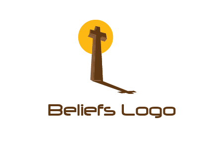 religious logo with the sun behind the cross forming a shadow