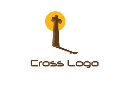 religious logo with the sun behind the cross forming a shadow
