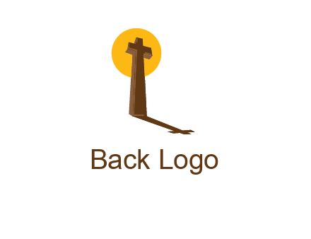 religious logo with the sun behind the cross forming a shadow