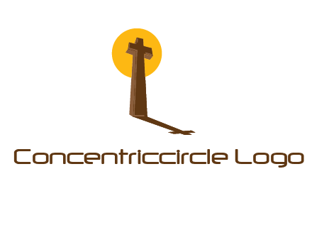 religious logo with the sun behind the cross forming a shadow