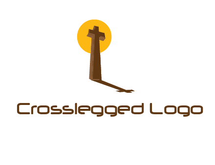 religious logo with the sun behind the cross forming a shadow