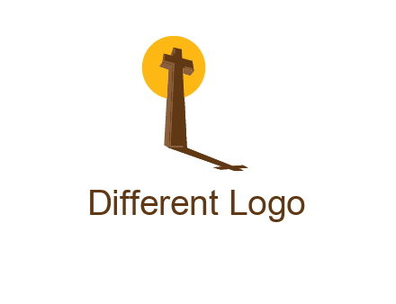 religious logo with the sun behind the cross forming a shadow