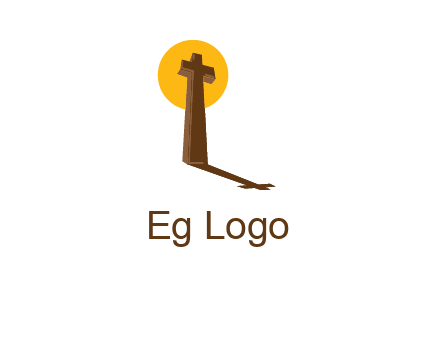 religious logo with the sun behind the cross forming a shadow