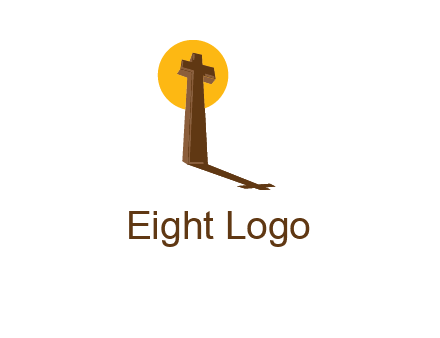 religious logo with the sun behind the cross forming a shadow