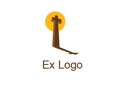 religious logo with the sun behind the cross forming a shadow