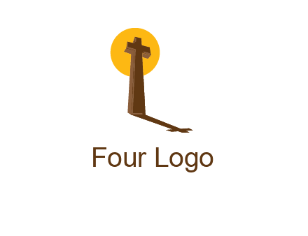 religious logo with the sun behind the cross forming a shadow