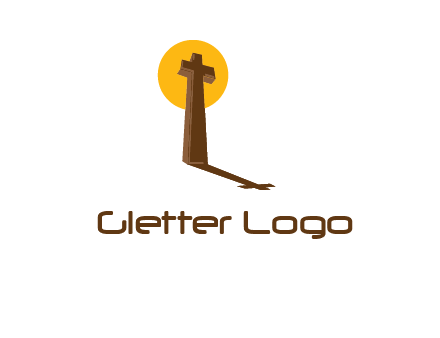 religious logo with the sun behind the cross forming a shadow