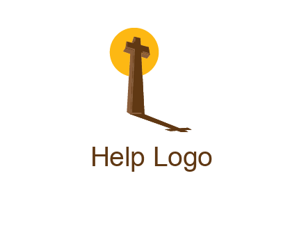 religious logo with the sun behind the cross forming a shadow