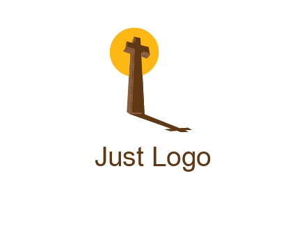 religious logo with the sun behind the cross forming a shadow