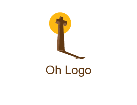 religious logo with the sun behind the cross forming a shadow