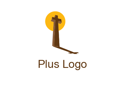 religious logo with the sun behind the cross forming a shadow