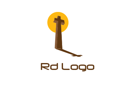 religious logo with the sun behind the cross forming a shadow