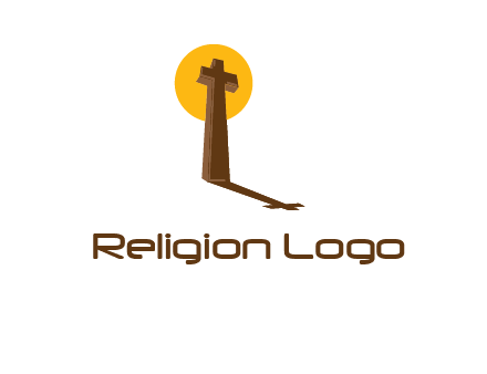 religious logo with the sun behind the cross forming a shadow