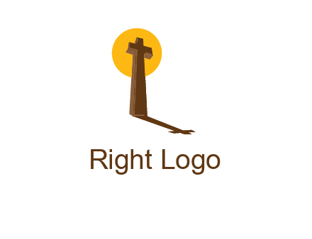 religious logo with the sun behind the cross forming a shadow