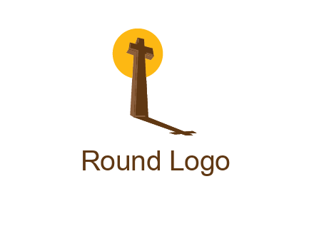 religious logo with the sun behind the cross forming a shadow