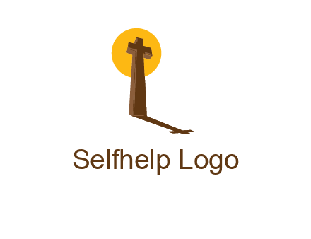 religious logo with the sun behind the cross forming a shadow