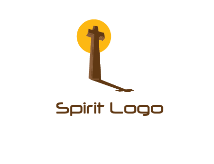 religious logo with the sun behind the cross forming a shadow