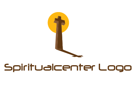 religious logo with the sun behind the cross forming a shadow